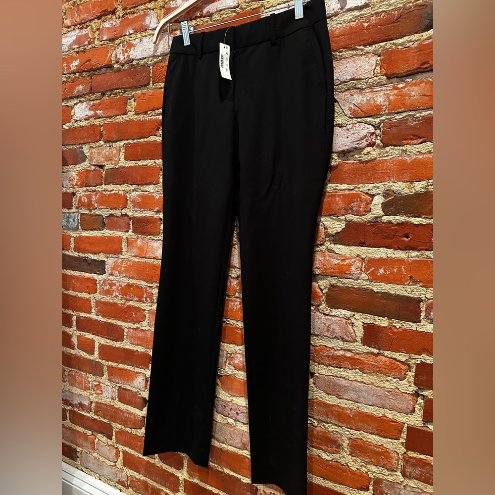 NWT- J. Crew.  Full-length straight-leg bi-stretch wool pant in black